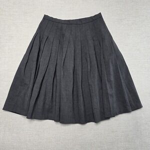 Vintage Catherine Stewart Pleated Skirt Womens 10 Wool Blend Wester Grey